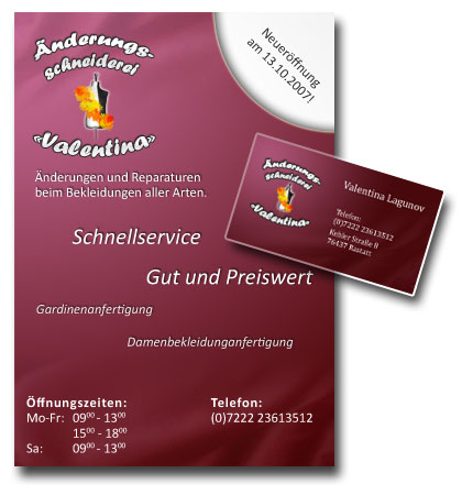 Фирменный стиль для Änderungsschneiderei «Valentina»